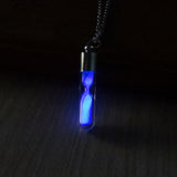 2019 Glow In The Dark Glass Pendant Necklace Women  Hourglass Necklace  Silver Chain Luminous Stone Women Pendant Jewelry