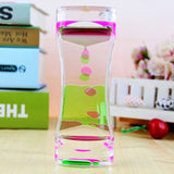 New Floating Color Mix Illusion Timer Liquid Motion Visual Slim liquid Oil Glass Acrylic Hourglass Timer Clock Ornament Desk