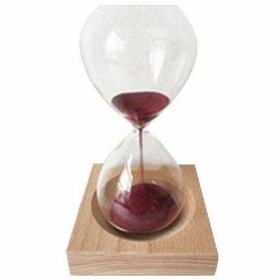 Wood Glass Iron Powder Sand Iron Flowering Magnetic Hourglass 13.5 * 5.5 CM Wooden Seat with Packaging Gifts Home Decor