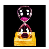 Wood Glass Iron Powder Sand Iron Flowering Magnetic Hourglass 13.5 * 5.5 CM Wooden Seat with Packaging Gifts Home Decor