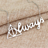 Hot Fashion Long Necklaces Deathly Hallows Pendant Necklace Triangle Rotatable Necklace Time Converter Hourglass Movie Jewelry