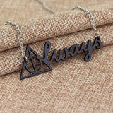 Hot Fashion Long Necklaces Deathly Hallows Pendant Necklace Triangle Rotatable Necklace Time Converter Hourglass Movie Jewelry