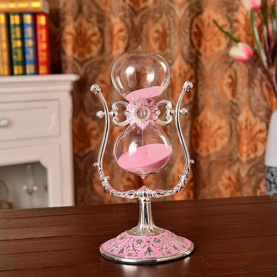 European Classical Hourglass 60 Minute Chaotic  Metal Hd Glass Crafts Birthday Gifts Sand Hourglass