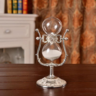 European Classical Hourglass 60 Minute Chaotic  Metal Hd Glass Crafts Birthday Gifts Sand Hourglass