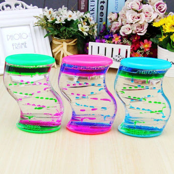 Creative Double Color Floating Liquid Oil Acrylic Hourglass Liquid Visual Movement Hourglass Timer Home Decoration