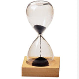 Wood+glass + Iron Powder Sand Iron Flowering Magnetic Hourglass with Packaging Hourglass 13.5 * 5.5cm Wooden Seat 8 * 8 * 2cm