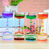 Floating Color Mix Illusion Timer Liquid Motion Visual Slim liquid Oil Glass Acrylic Hourglass Timer Clock Ornament Desk Drop