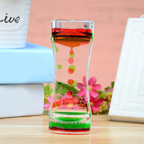 Floating Color Mix Illusion Timer Liquid Motion Visual Slim liquid Oil Glass Acrylic Hourglass Timer Clock Ornament Desk Drop