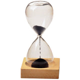 Black wood + glass + iron powder sand iron flowering magnetic hourglass with packaging hourglass 13.5 * 5.5cm wooden seat 8 * 8