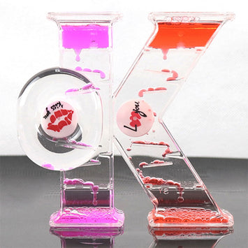 1 Pcs Home Creative Double Color Floating Liquid Oil Acrylic Hourglass Liquid Visual Movement Hourglass Timer Home Decoration