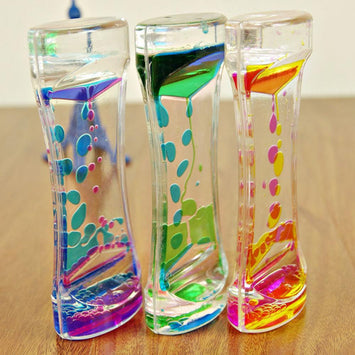 40# Double Colors Pretty Waist Oil Hourglass Liquid Floating Motion Bubbles Timer Desk Decors Hourglass