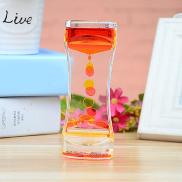 Creative Double Color Floating Liquid Oil Acrylic Hourglass Liquid Visual Movement Hourglass Timer Home Desk Table Decoration