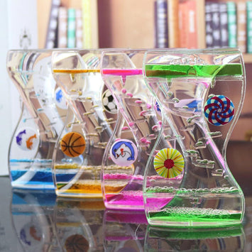 Moving Drip Oil Hourglass Liquid Bubble Timer Kids Toy Home Office Desk Decor Hourglass Double Color Timer Home Decoration