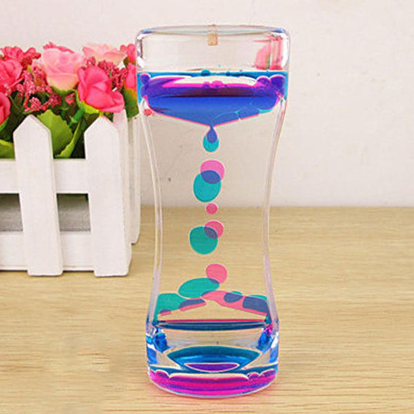 Creative Double Color Floating Liquid Oil Acrylic Hourglass Liquid Visual Movement Hourglass Timer Home Decoration