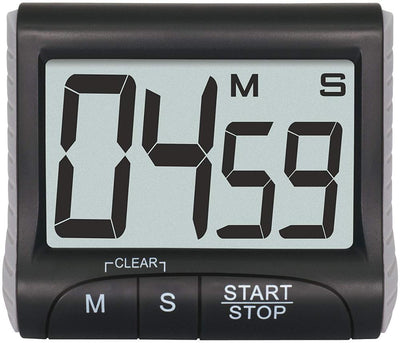 Ultra large 3" display with easy-to-read bold clear digits kitchen timer