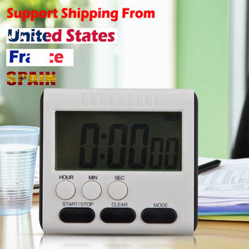 Magnetic Wide LCD Digital Kitchen Timer with Strong Alarm Digital Cooking Time Reminder Count Up Padding Clock for 24 Hours