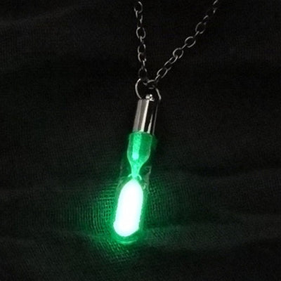 Luminous Hourglass Pendant Necklace Glowing Bead In The Dark  Choker Luminous Stone Accessories Gift Men Women Jewelry