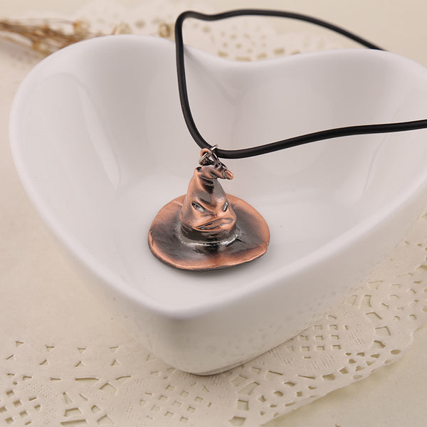 New Movie Logo 3D Porter Series Magic Hat Snitch Time Hourglass Pendant Necklace Harry Enthusiast Gift Leather Necklace Jewelry