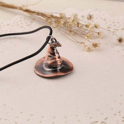 New Movie Logo 3D Porter Series Magic Hat Snitch Time Hourglass Pendant Necklace Harry Enthusiast Gift Leather Necklace Jewelry