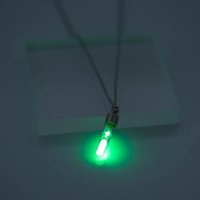 European and American fashion creative luminous hourglass pendant accessory personalized wild glass necklace Personality pendant