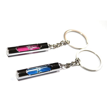 Best Selling 2 Classic Hourglass Key Chains Sand Timer Keychains for Perfect Valentine's Day Gift Pink Blue