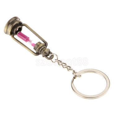 Trendy Sand Timer Hourglass Key Chain Key Ring Keyring Keychain Car Key Bag Purse Hanger