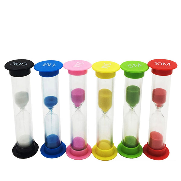 Plastic Glass Hourglass Timer Set 30s 1min 2min 3min 5min 10min Children Learning Time Supply Ornaments