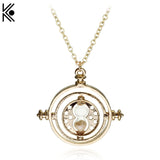 Hourglass Rotating Wish Necklace Unisex Jewelry Time Turner Popular Antique Pendant Necklace Gift Gold Gryffindor Necklace