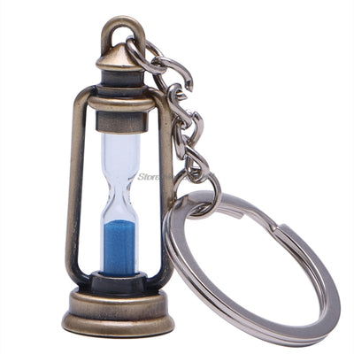 Nice 1 piece Trendy Lamp Shape key chains Sand Timer Hourglass crystal keychain Key Ring bag accessories anahtarlik  -W128