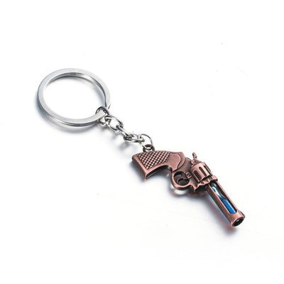 Hourglass revolver pistol original military soft toys gun pendant keychain Automatic trinket key chain holder ring for men's car