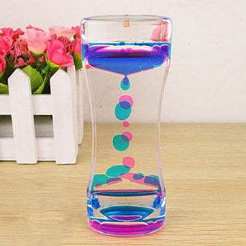 Hot Floating Color Mix Illusion Timer Liquid Motion Visual Slim liquid Oil Acrylic Hourglass Timer Clock Ornament Desk