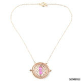 Charm Elegant Eye-catching Cool Fashion Magic Time Turner Necklace Rotating Spins Hourglass Necklace