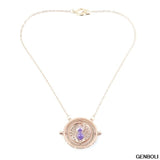 Charm Elegant Eye-catching Cool Fashion Magic Time Turner Necklace Rotating Spins Hourglass Necklace