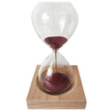 wood+glass + iron powder sand iron flowering magnetic hourglass with packaging hourglass 13.5 * 5.5cm wooden seat 8 * 8 * 2cm