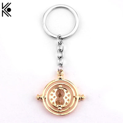 New Top Grade Gold C Time Turner Keychain Movie Hourglass Converter Key Chains Ring For Men And Women Fans Gift