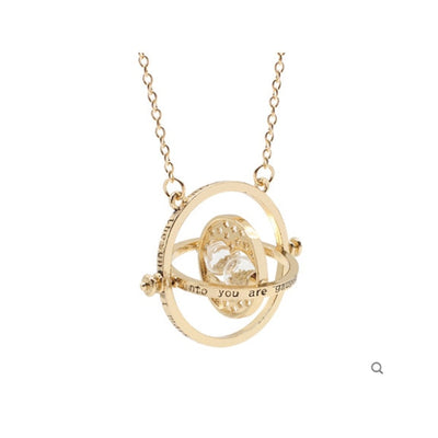 Time hourglass astronomical letter gold necklace for women men Creative Complex Rotating Cosmic pendant necklace fashion jewelry