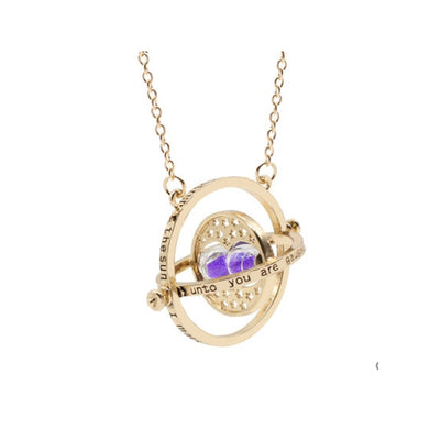 Time hourglass astronomical letter gold necklace for women men Creative Complex Rotating Cosmic pendant necklace fashion jewelry