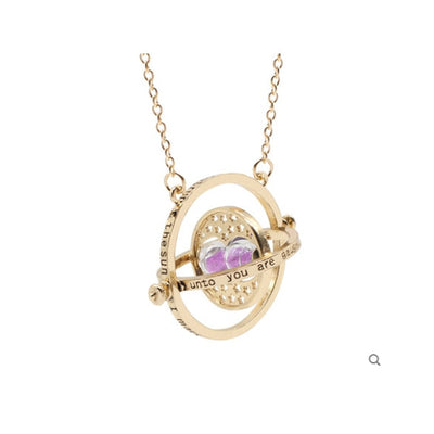 Time hourglass astronomical letter gold necklace for women men Creative Complex Rotating Cosmic pendant necklace fashion jewelry